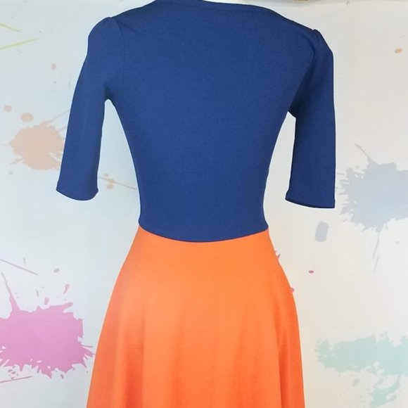 LuLaRoe Blue and Orange Dress - Picture 6 of 8